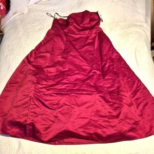 Michaelangelo women's size 22 Apple red strapless satin ballgown true 2 size NWT
